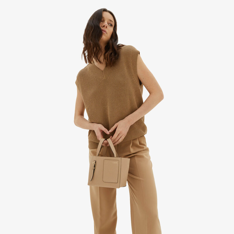Soft Bucket Micro bag - Cashmere Beige - Millepunte calf leather - Valextra - 2