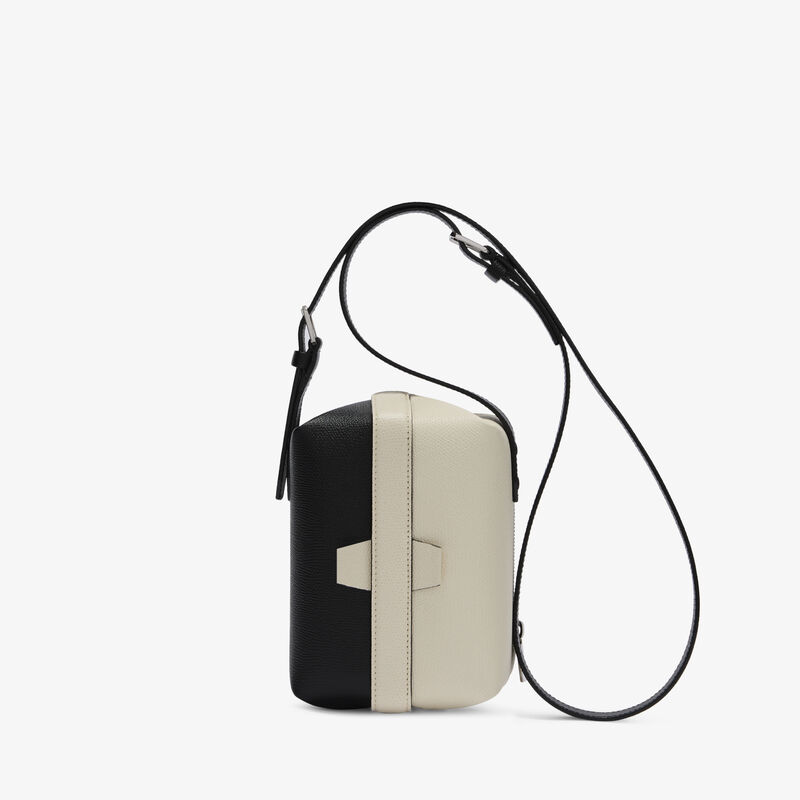 Tric Trac Intarsia Contrasto Bag - Pergamena White/Black - Millepunte calf leather - Valextra - 1