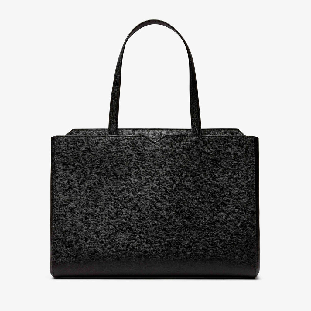 Borsa Shopping Orizzontale V-line - Nero - Vitello VS - Valextra - 1