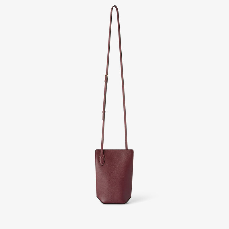 Vivi Crossbody Phone Bag - Claret Red - Millepunte Soft calf leather - Valextra - 1
