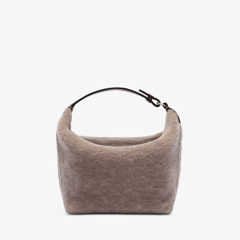 Mochi Shearling Top Handle Mini Bag -  - Montone Merinos/Vitello Millepunte Soft - Valextra - 5