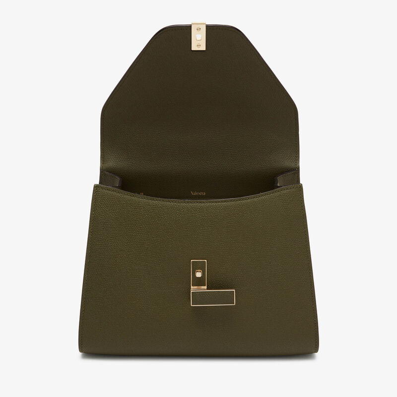 Iside Top handle medium bag - Military Green - Millepunte calf leather - Valextra - 7