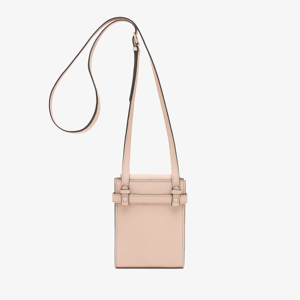 Brera B-Tracollina Slim Crossbody Micro Bag - Bonne Mine Pink - Vitello VS - Valextra - 6