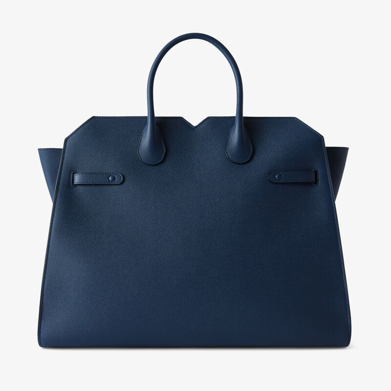 Milano Two Handles Large Bag - Sapphire Blue - Millepunte Soft calf leather - Valextra - 6
