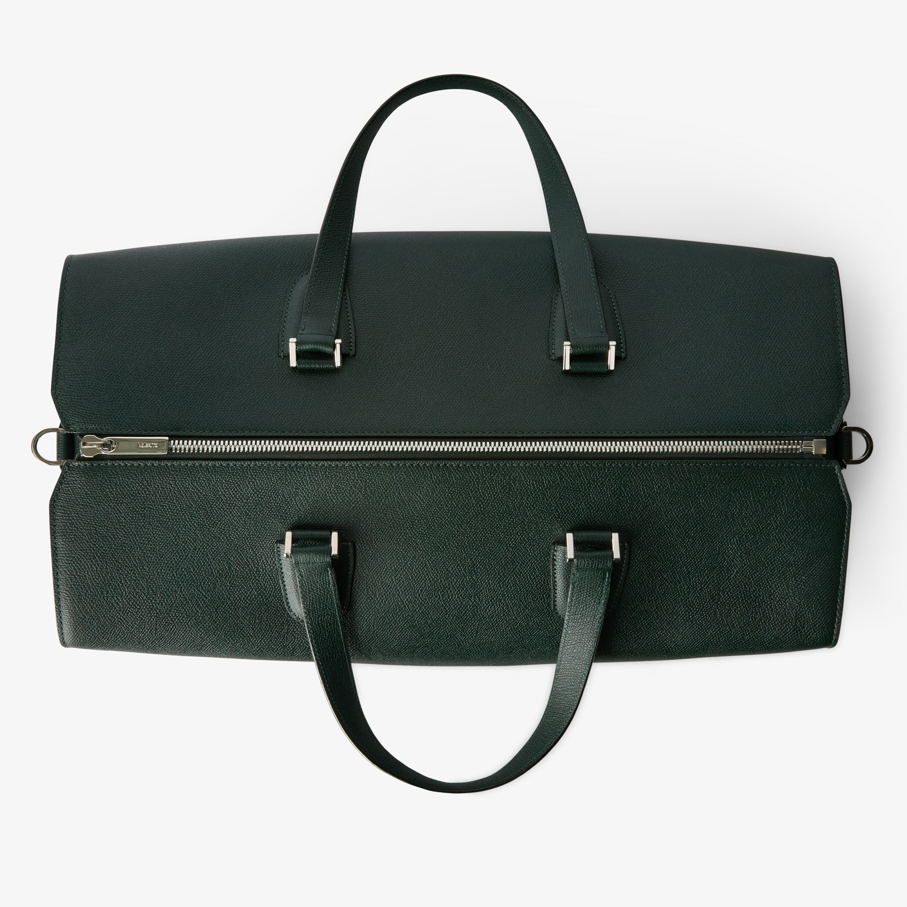 Green Luxury Grained Leather Boston Travel Bag | Valextra Babila