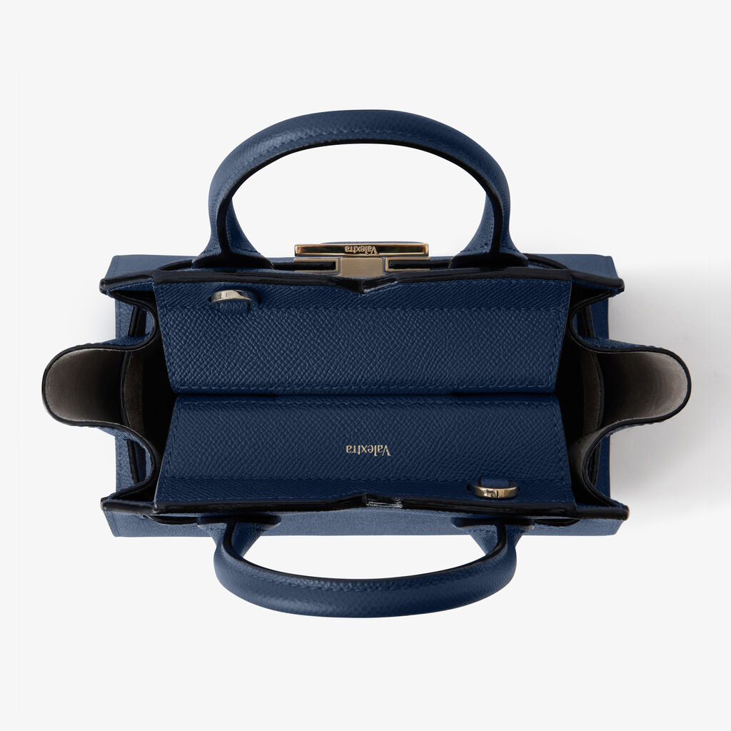 Milano Crossbody Micro Bag - Sapphire Blue - Vitello Millepunte Soft - Valextra - 7