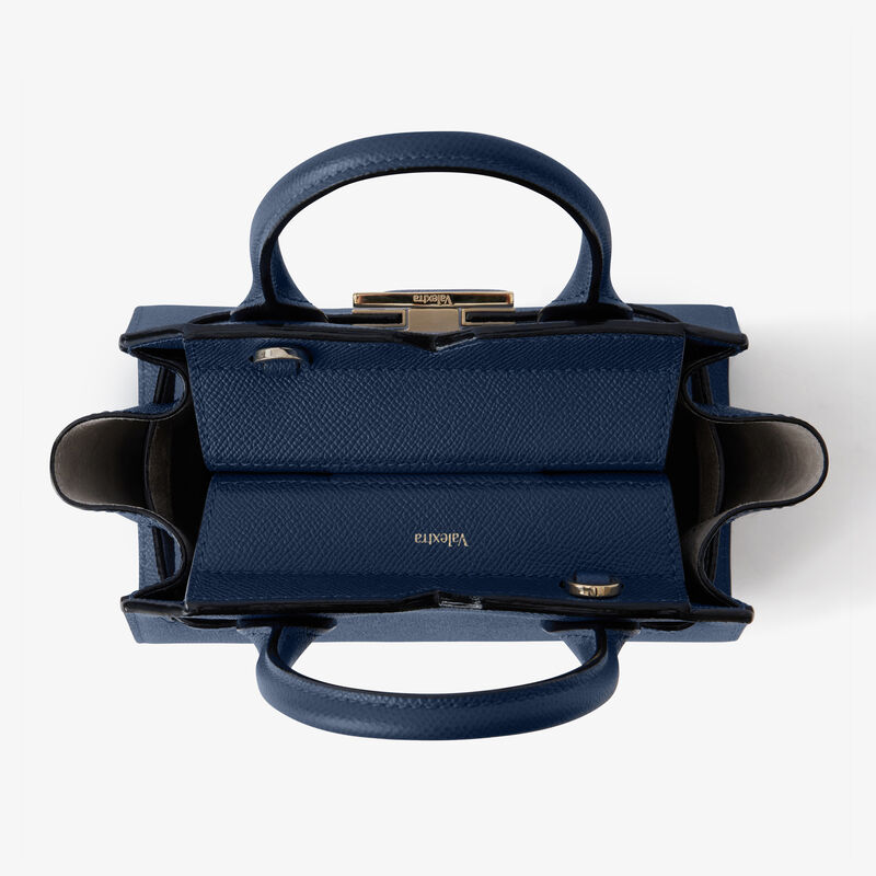 Milano Crossbody Micro Bag - Sapphire Blue - Millepunte Soft calf leather - Valextra - 7