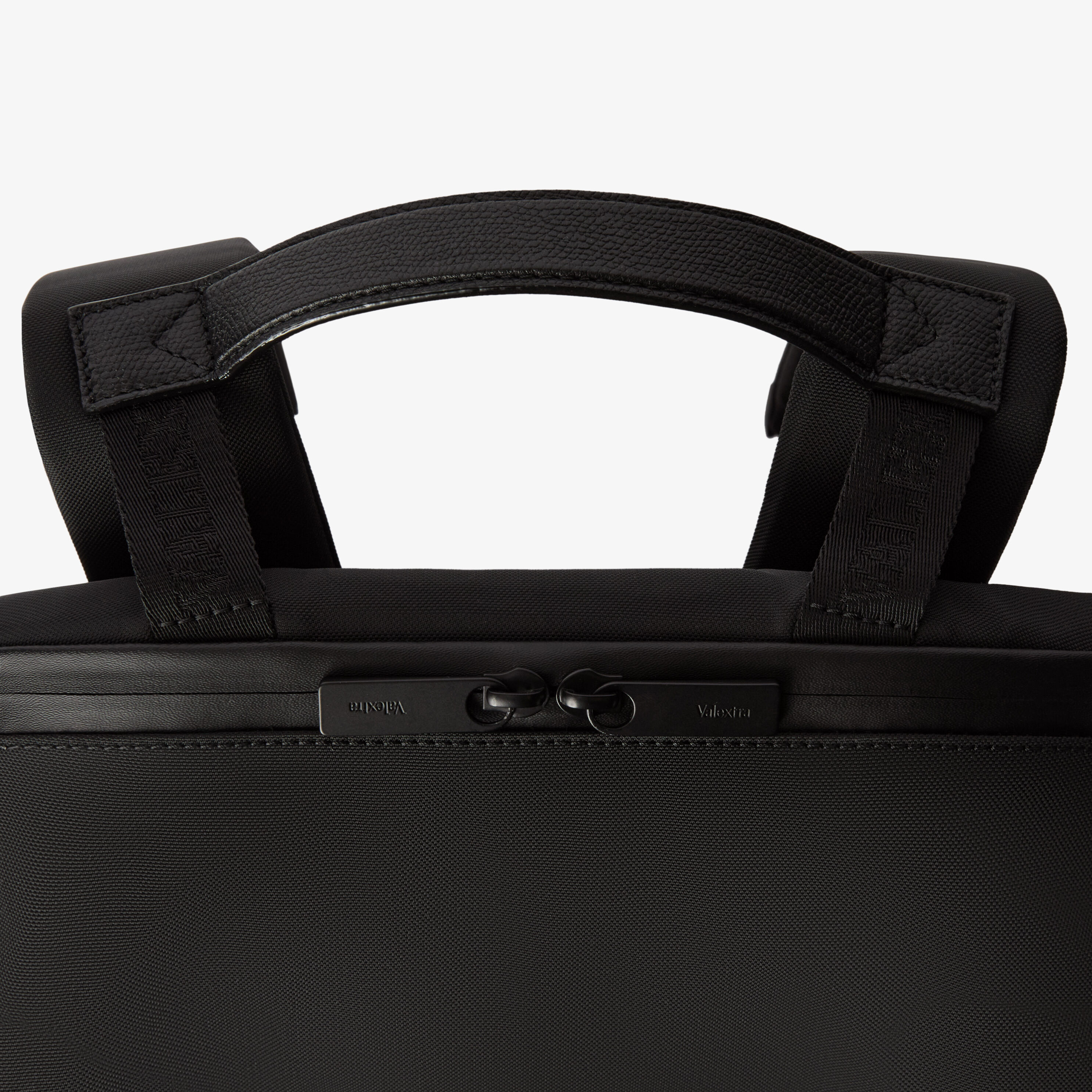 Luxury Black regenerated Nylon & Leather backpack | Valextra