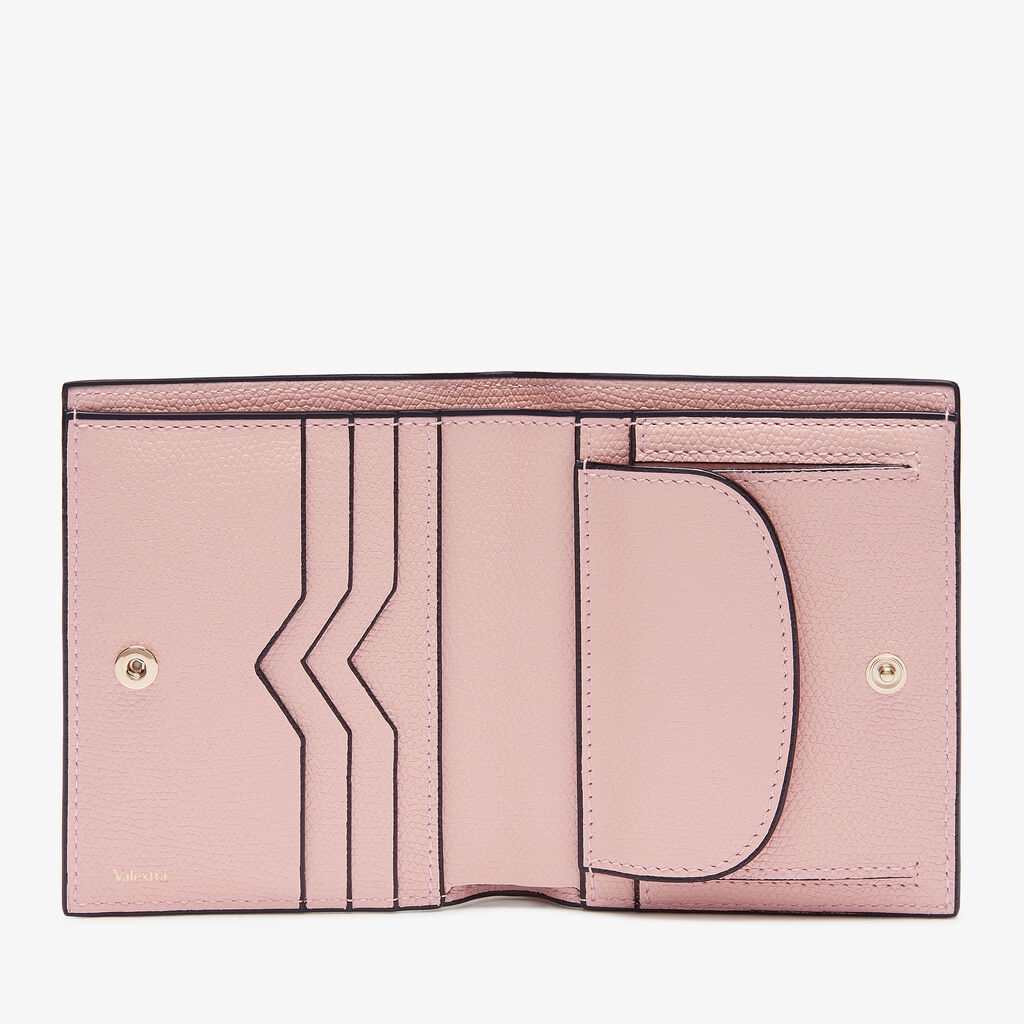 Compact Wallet 3 CC with Coin Purse - Peony Pink - Vitello VS - Valextra - 4