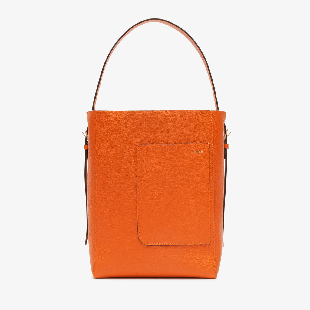 Soft Bucket Medium Bag - Orange - Vitello VS - Valextra - 6