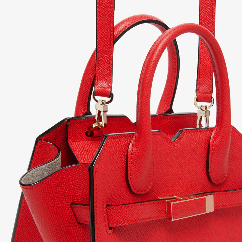 Milano Crossbody Micro Bag - Crimson Red - Millepunte Soft calf leather - Valextra - 4