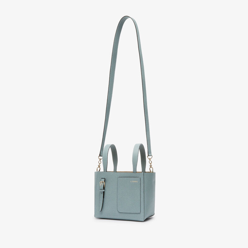 Soft Bucket micro bag - Smokey Blue - Millepunte calf leather - Valextra - 5
