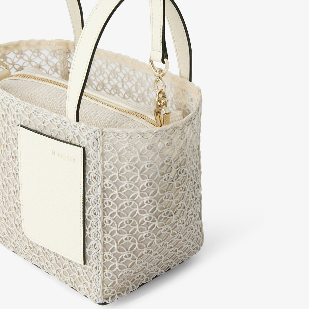 Soft Merletto Bucket Micro Bag -  - Tessuto ricamo Rete/Vitello VS - Valextra - 3