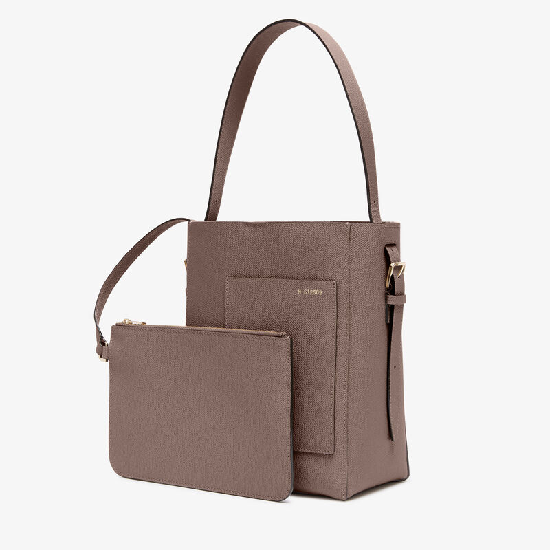 Soft Bucket Mini Bag - Sahara Brown - Millepunte calf leather - Valextra - 3