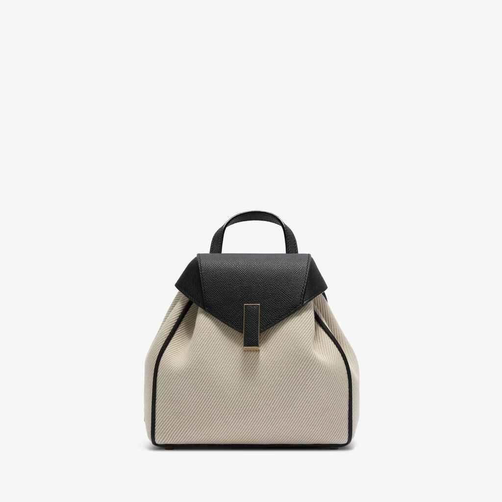 Iside Textured Canvas Backpack Mini -  - Canvas Eutolbat/Vitello Millepunte Soft - Valextra - 1