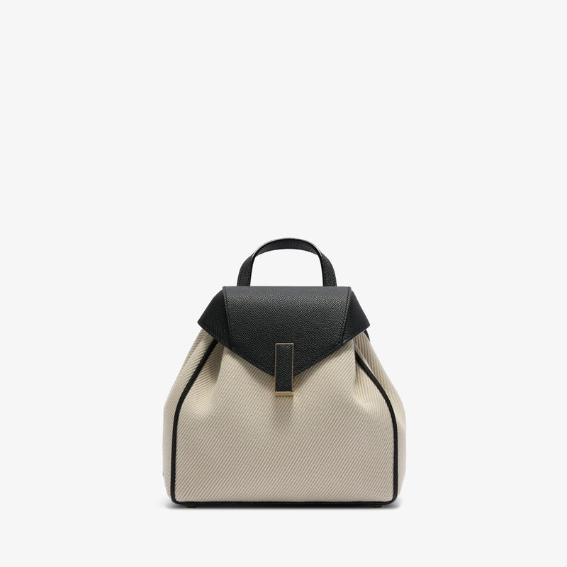 Iside Textured Canvas Backpack Mini -  - Canvas Eutolbat/Vitello Millepunte Soft - Valextra - 1