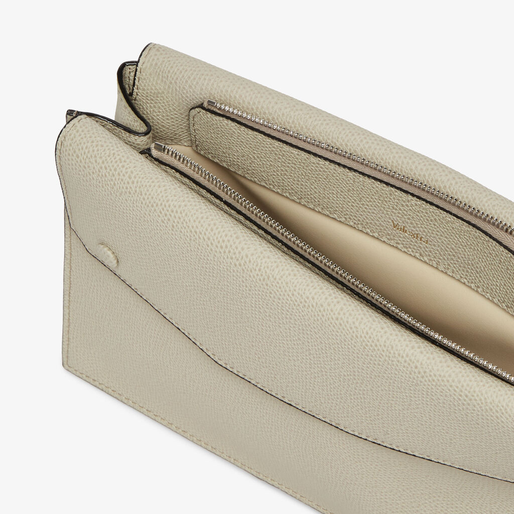 Pocket Crossbody Bag - Linen Grey - Vitello VS - Valextra - 4