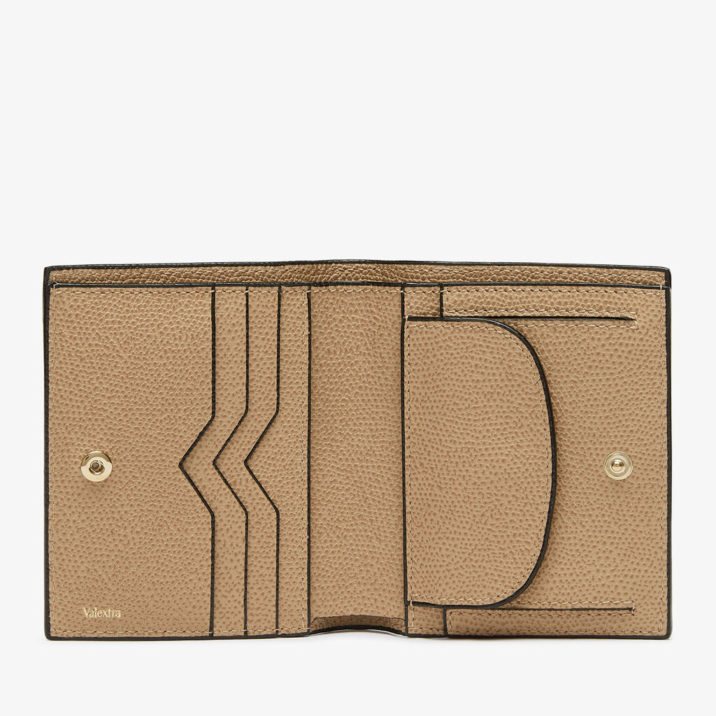 Compact Wallet 3 CC with Coin Purse - Cashmere Beige - Vitello VS - Valextra - 4