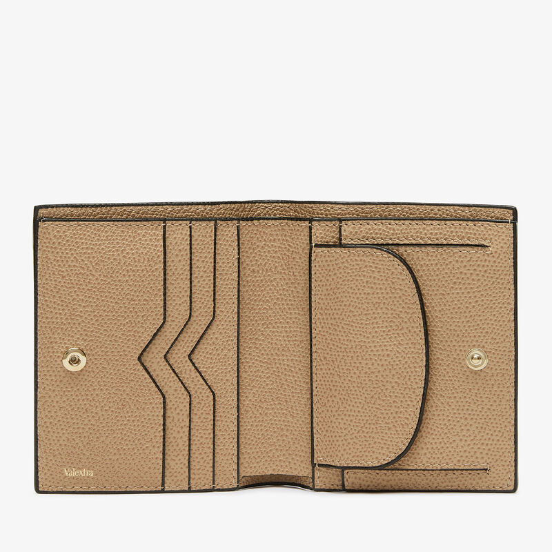 Compact Wallet 3 CC with Coin Purse - Cashmere Beige - Millepunte calf leather - Valextra - 4