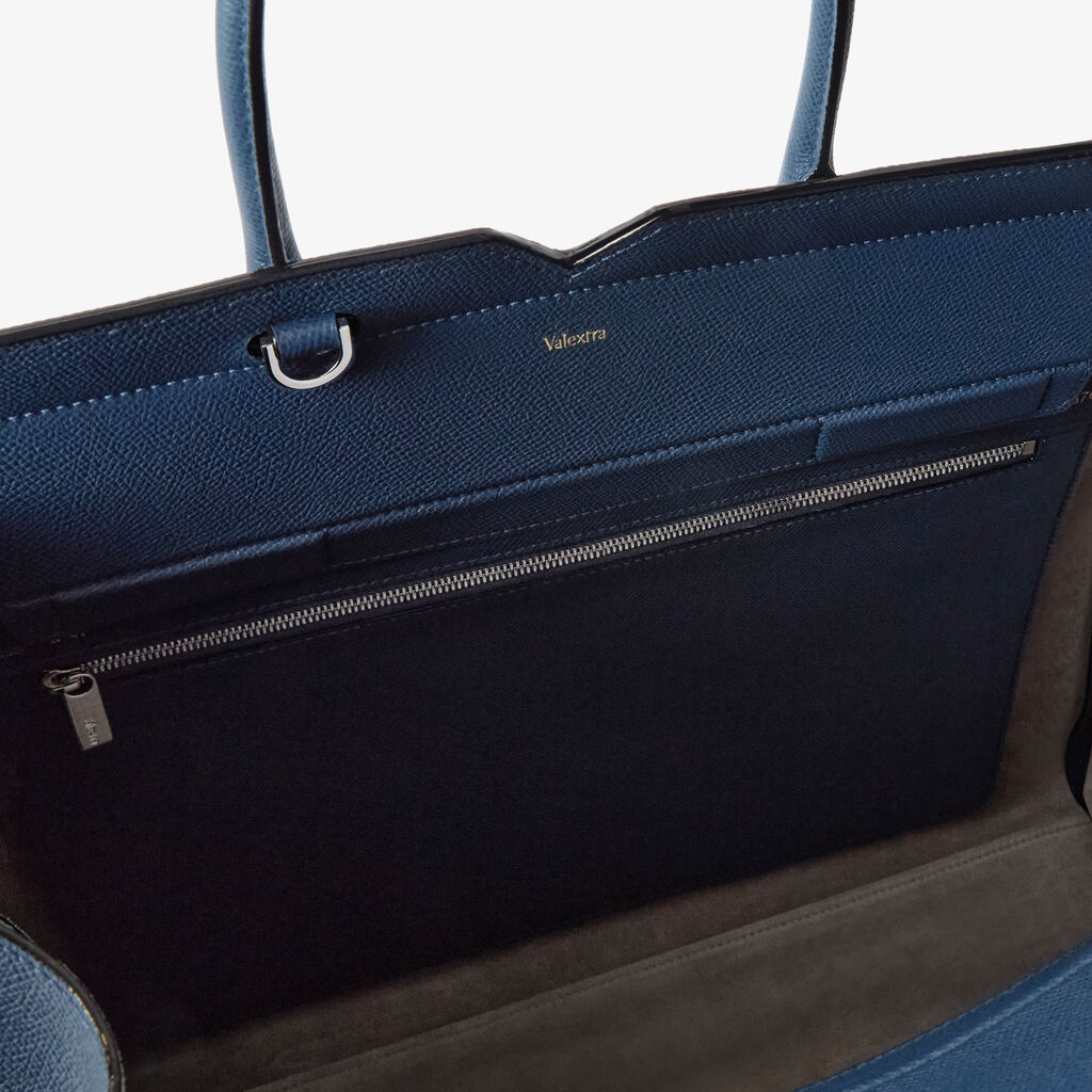 Milano Two Handles Large Bag - Sapphire Blue - Millepunte Soft calf leather - Valextra - 5