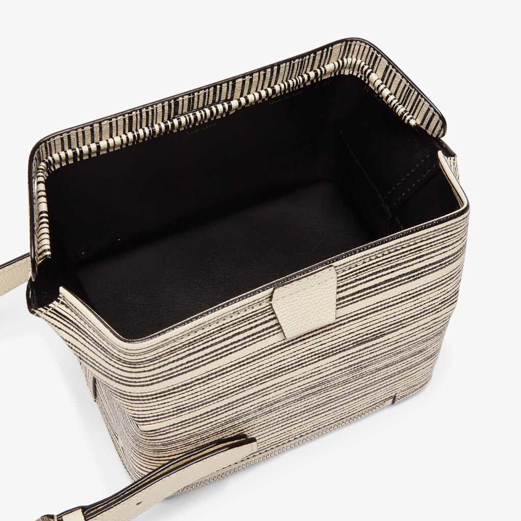Tric Trac Sketch bag - Pergamena White/Black - Millepunte calf leather - Valextra - 5