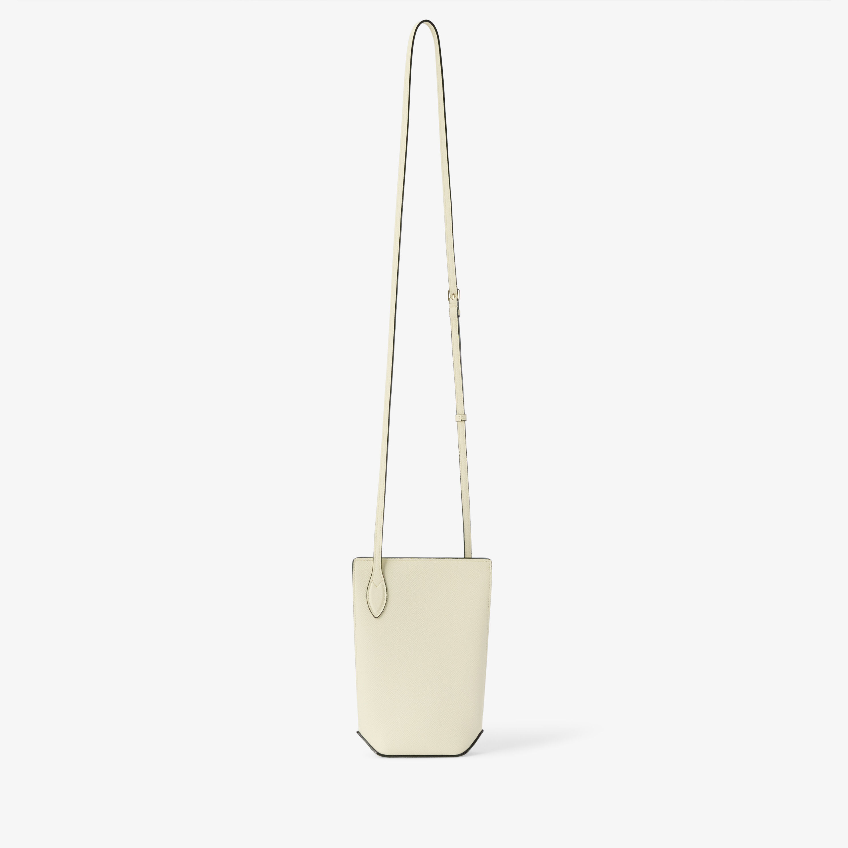 White Grained Leather Luxury Crossbody Phone Bag | Valextra Vivi