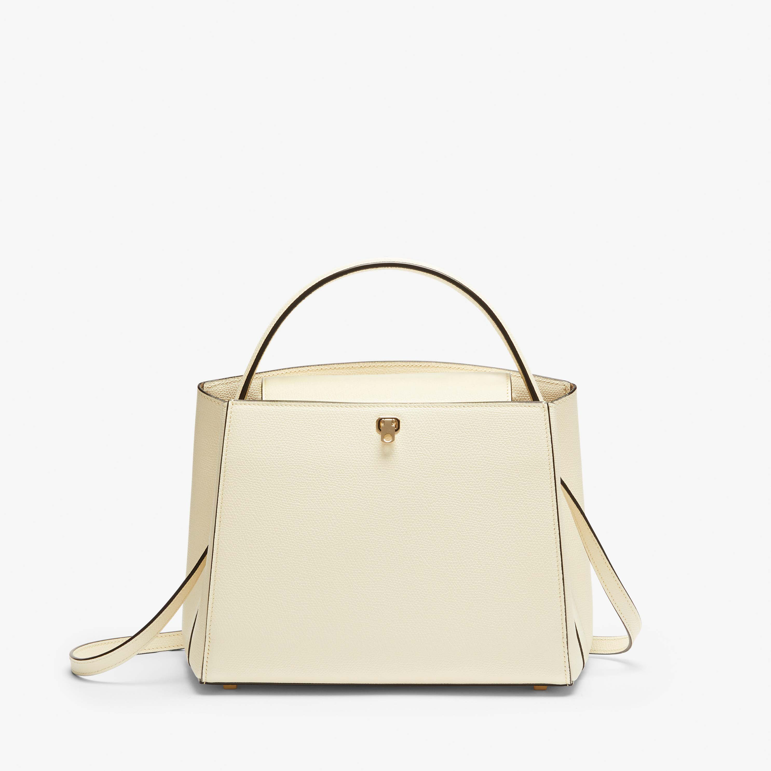 White Leather Medium stylish top hand bag Valextra Brera