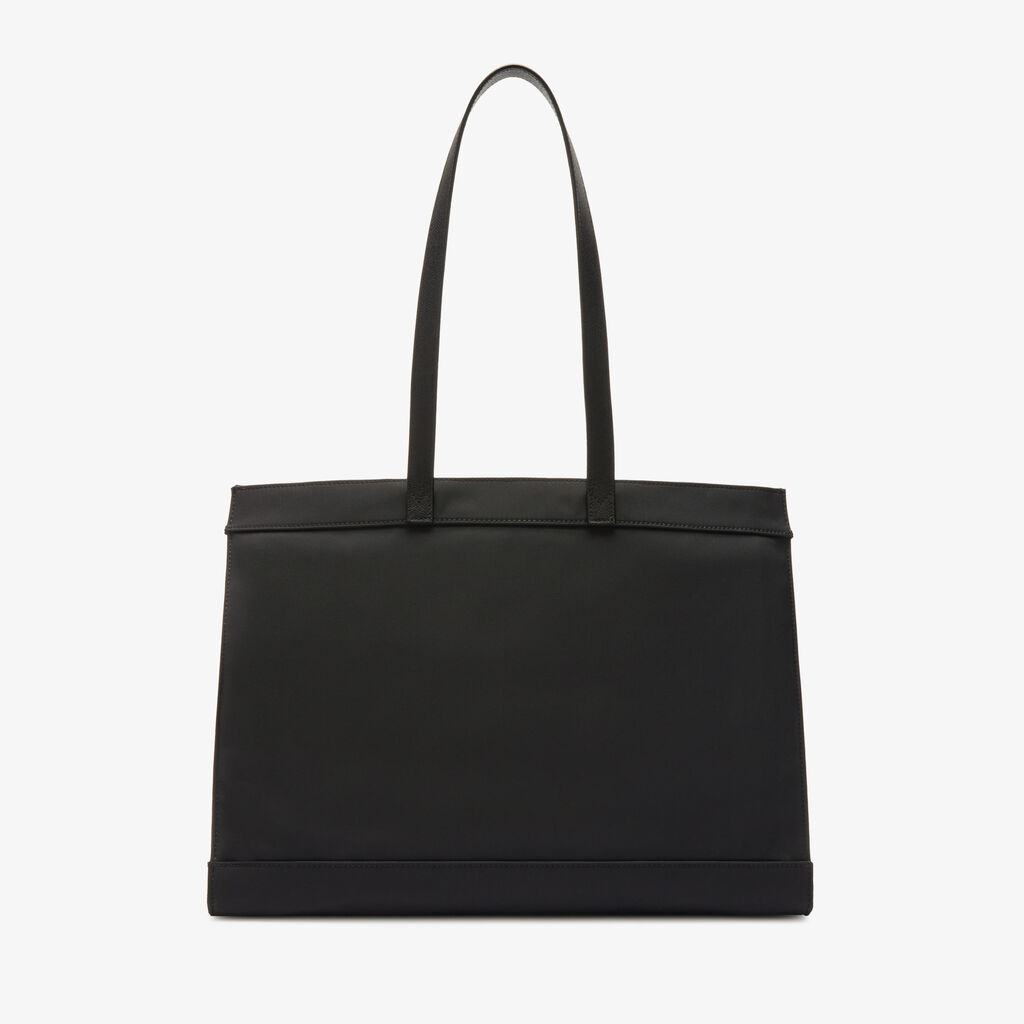 Assoluto Shopping Bag - Black - Tessuto Baltimora/Vitello VS - Valextra - 7