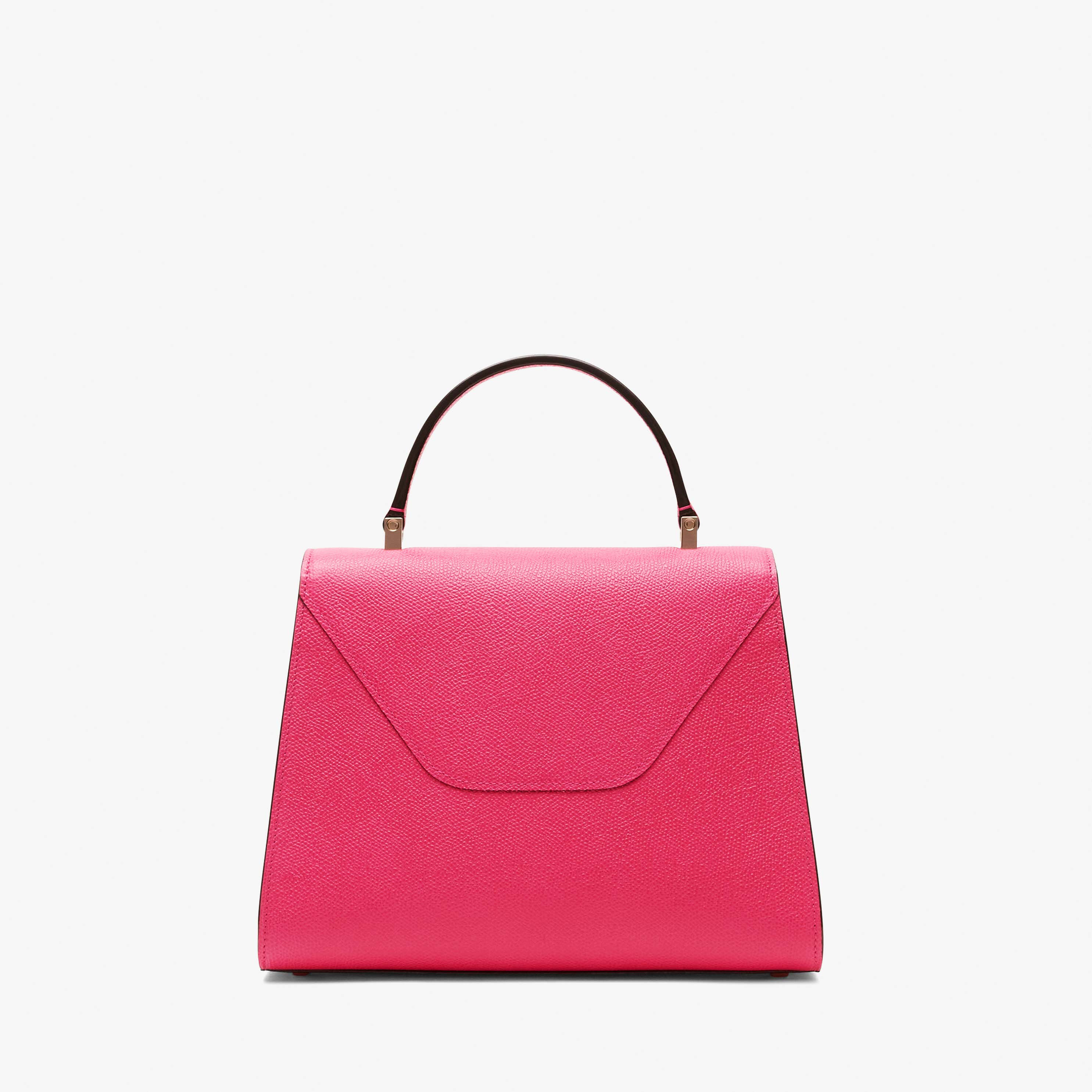 Fuchsia Pink Leather hand bag with strap Valextra Iside