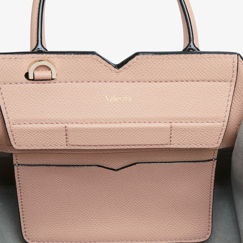 Milano Crossbody Micro Bag - Bonne Mine Pink - Vitello Millepunte Soft - Valextra - 3