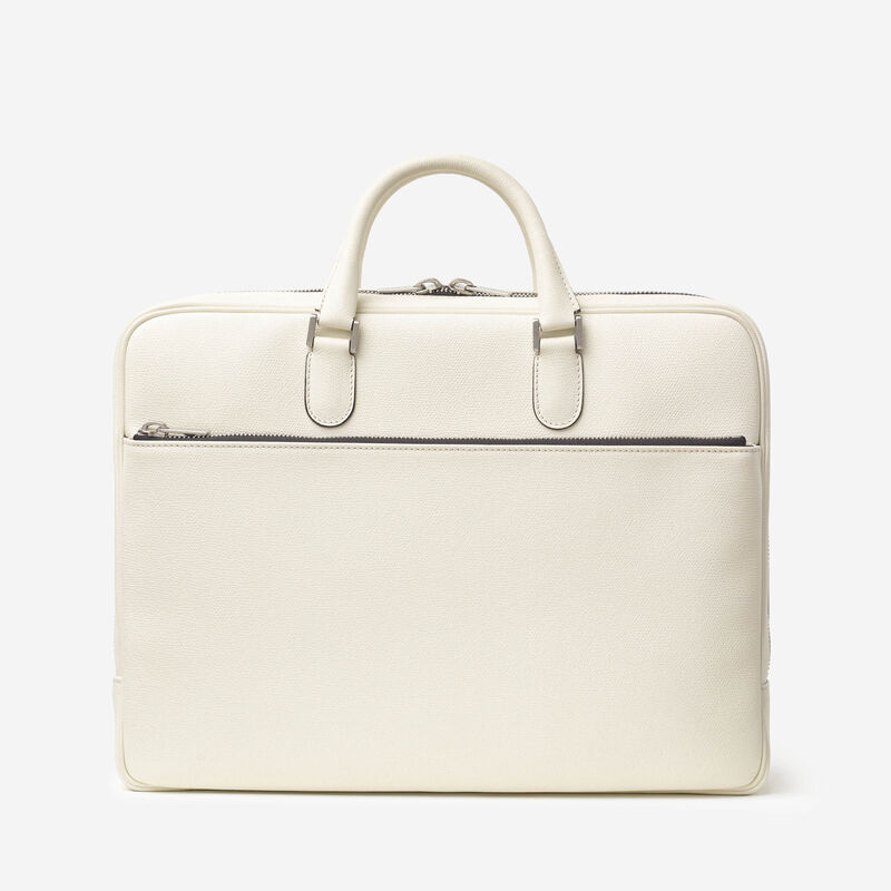 Avietta Briefcase with Zip 24h - Pergamena White - Millepunte calf leather - Valextra - 6