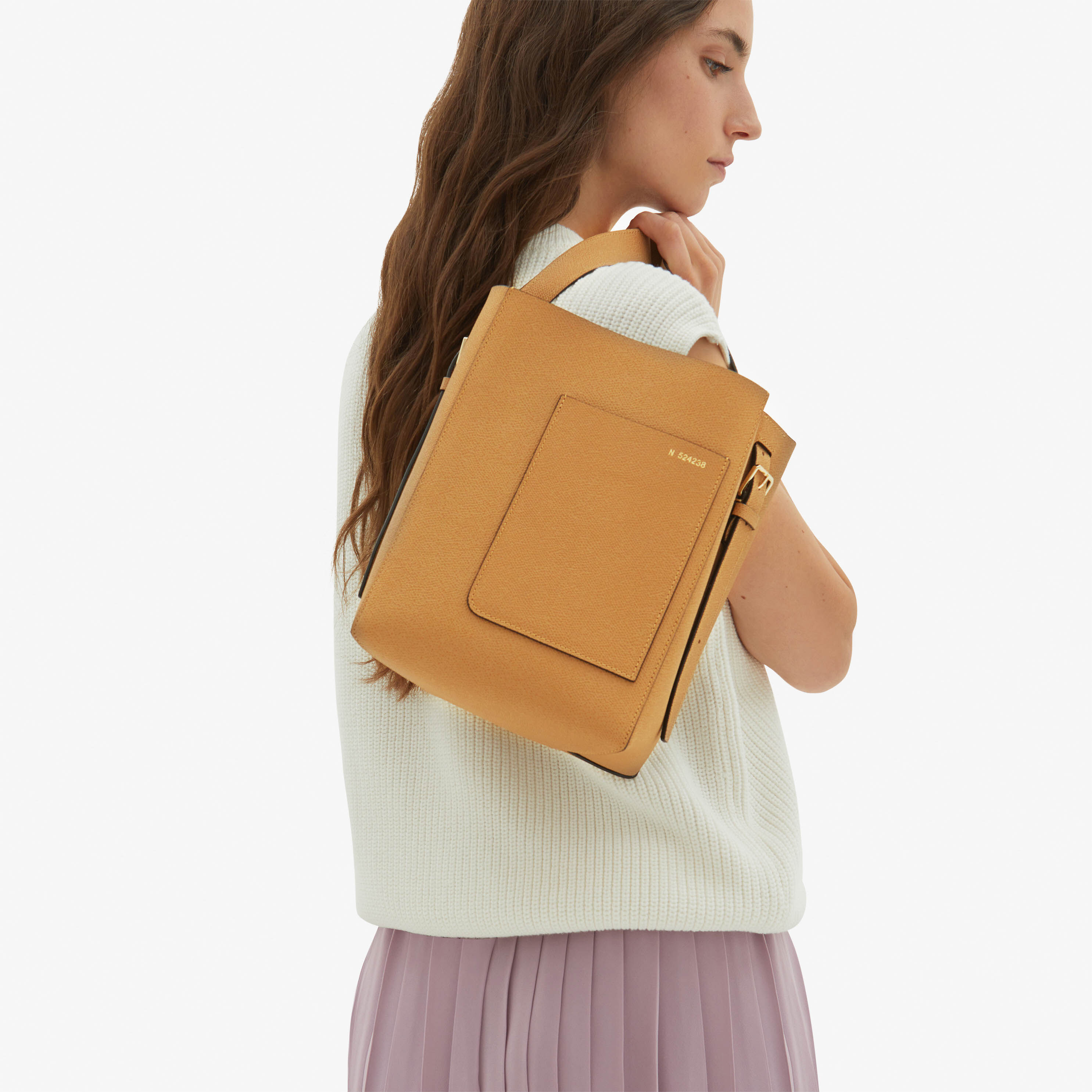Brown Leather Mini shoulder bag Valextra Soft