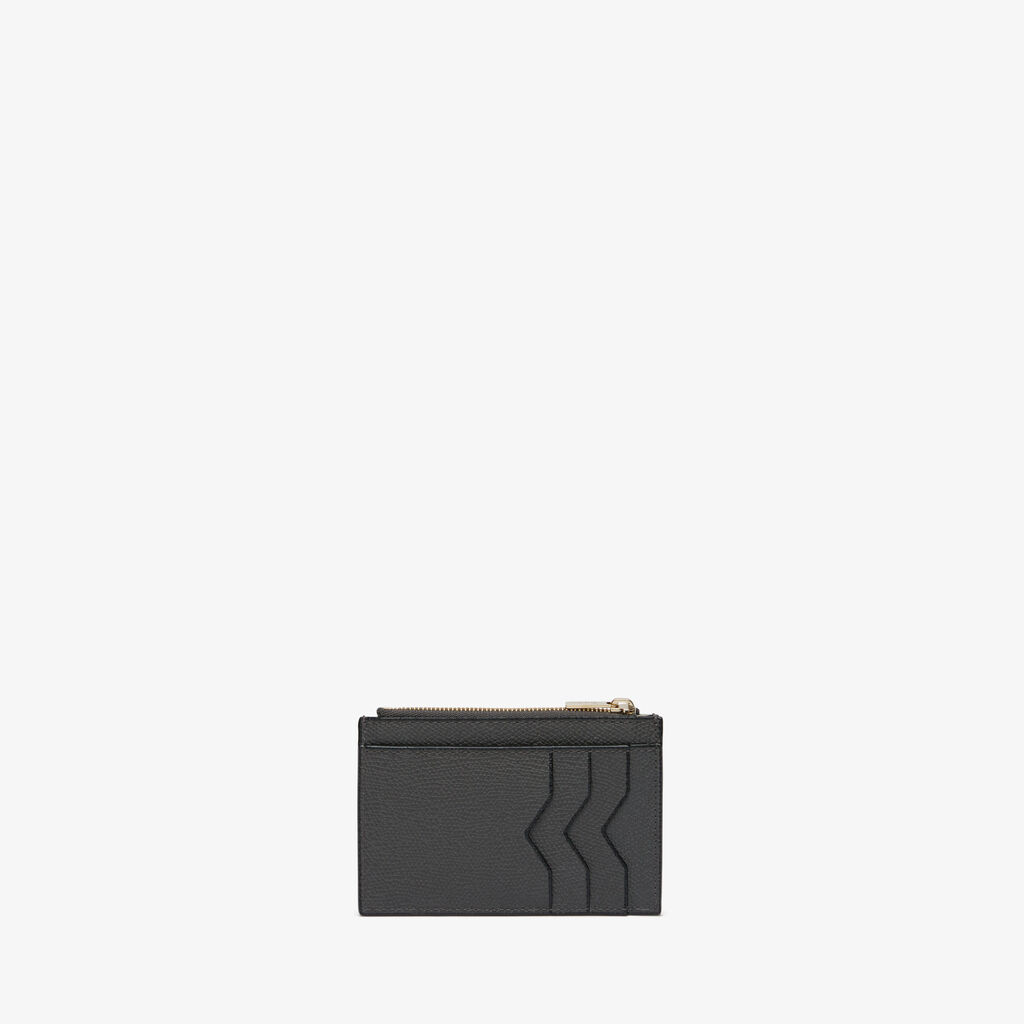 Card Holder 3CC with Zip - Smokey Grey - Vitello VS - Valextra - 1