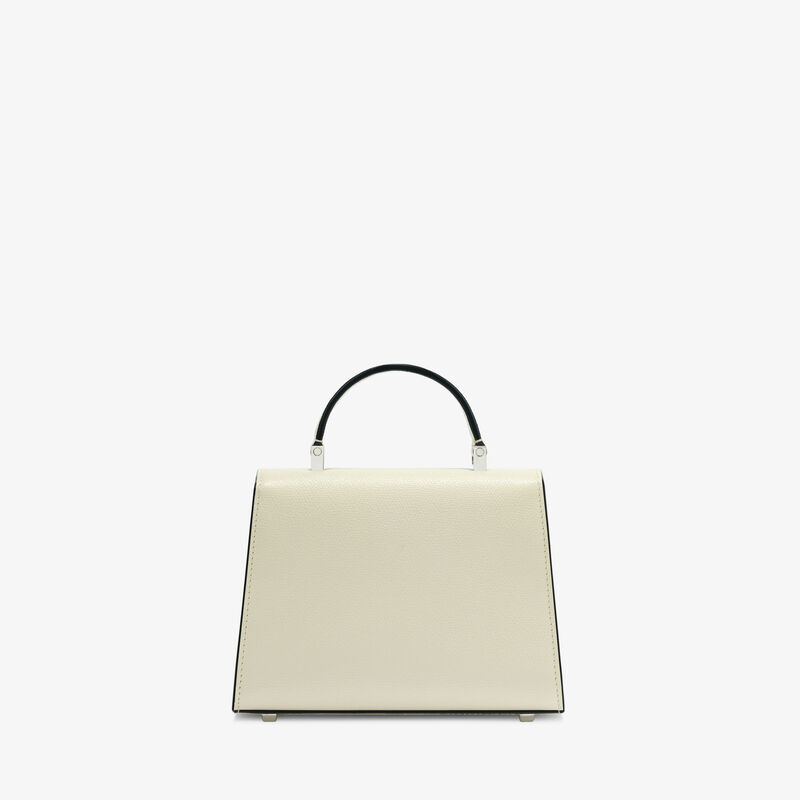 Iside Flowers Crossbody Micro Bag - Pergamena White/Black - Vitello VS-Stampa+Ricamo Daisy - Valextra - 6