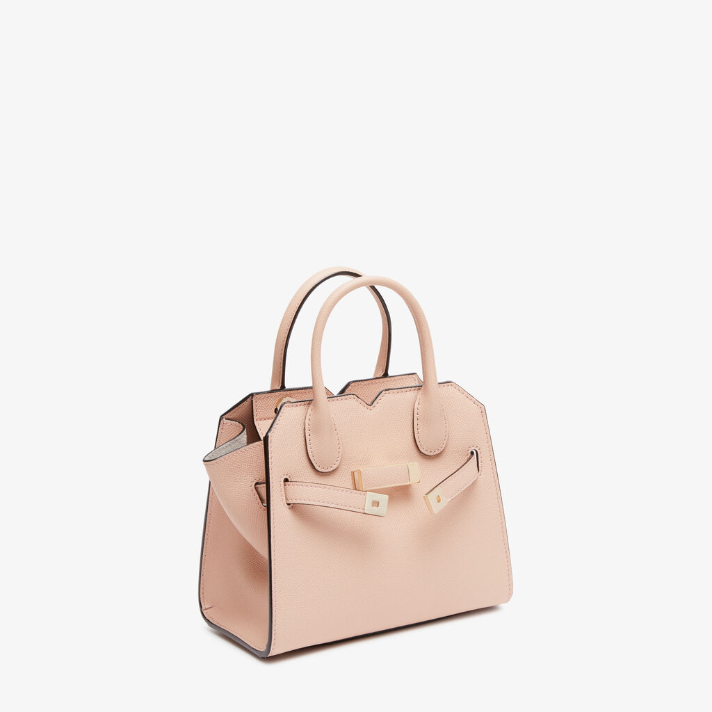 Milano Crossbody Micro Bag - Bonne Mine Pink - Vitello Millepunte Soft - Valextra - 6
