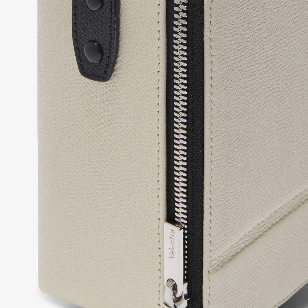 Tric Trac Intarsia Contrasto Bag - Pergamena White/Black - Millepunte calf leather - Valextra - 5