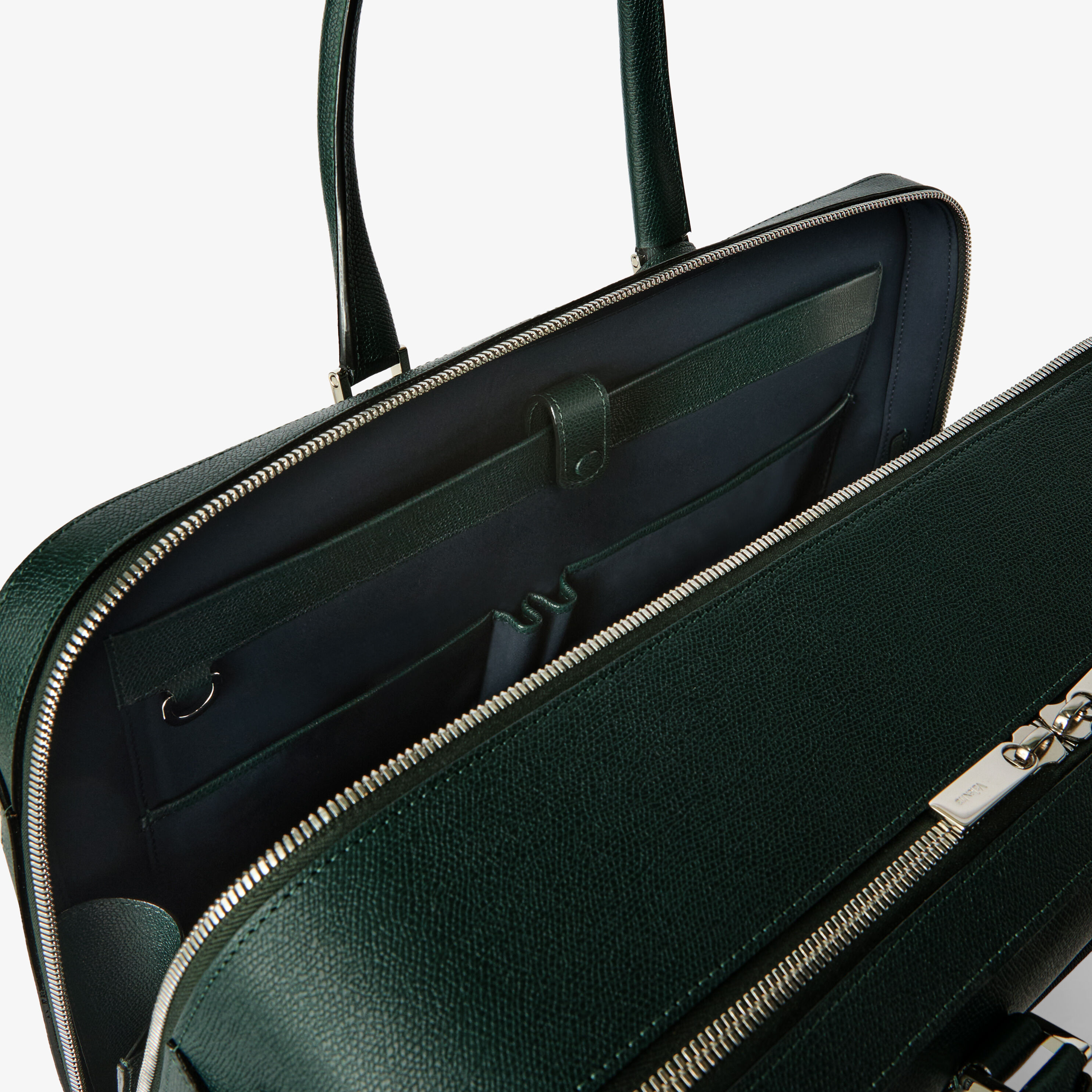 Green Luxury Leather Travel Bag Two Chambers | Valextra Avietta