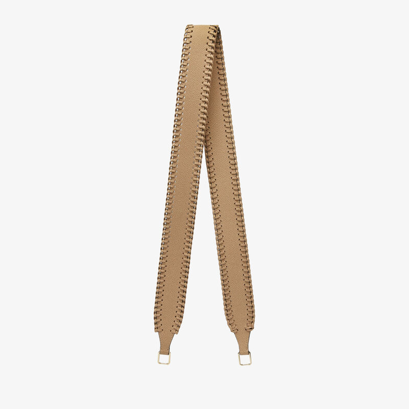 Braided Shoulder Strap - Cashmere Beige - Millepunte calf leather - Valextra - 1