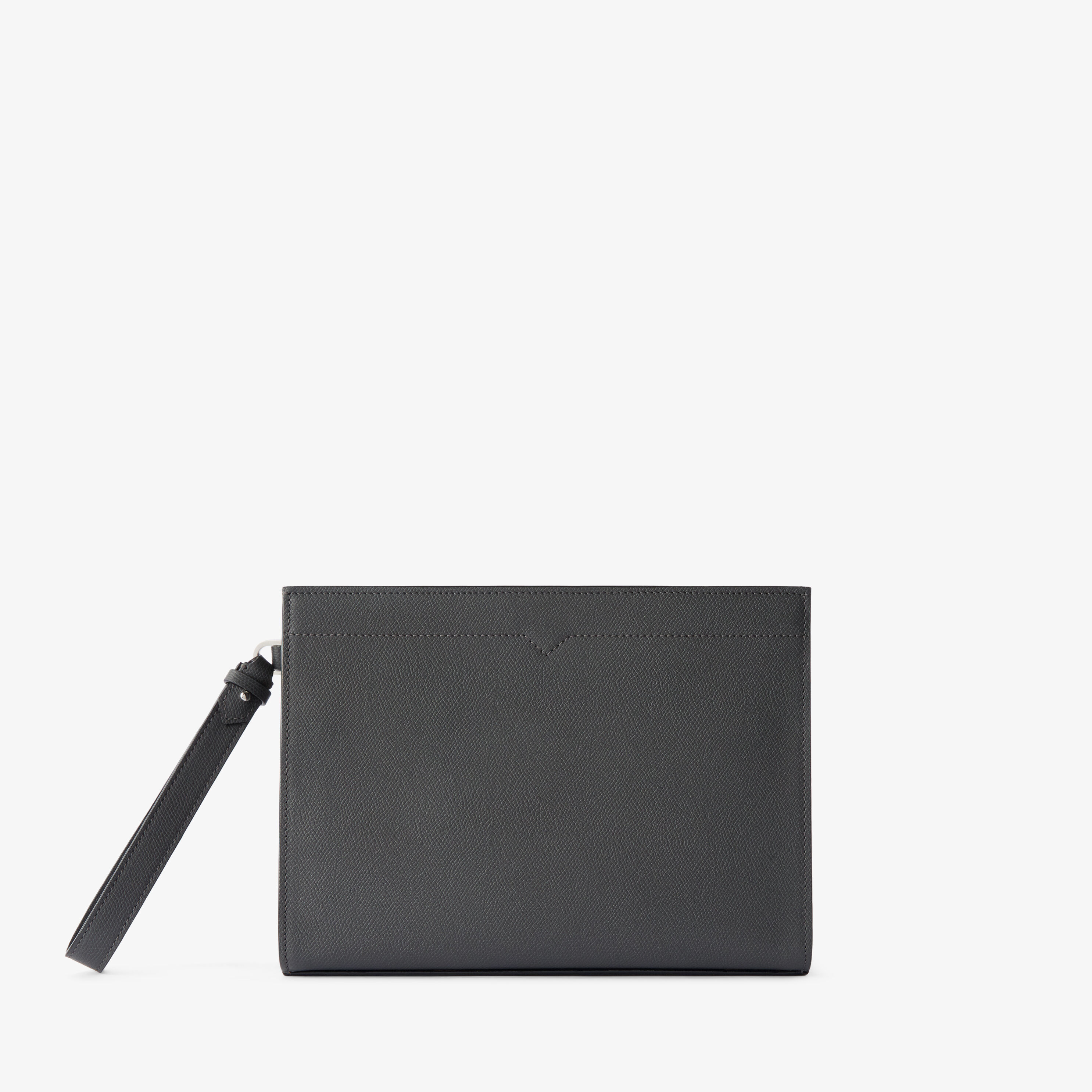 Men's Gray Luxury Grained Leather Document Holder | Valextra V-Line