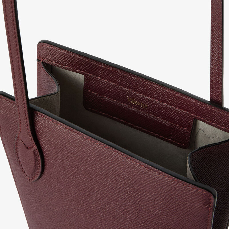 Vivi Crossbody Phone Bag - Claret Red - Millepunte Soft calf leather - Valextra - 2