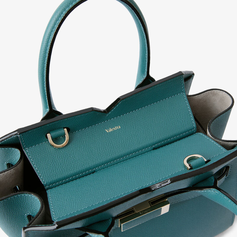 Milano Two Handles Mini Bag - Bottle Green - Millepunte Soft calf leather - Valextra - 3