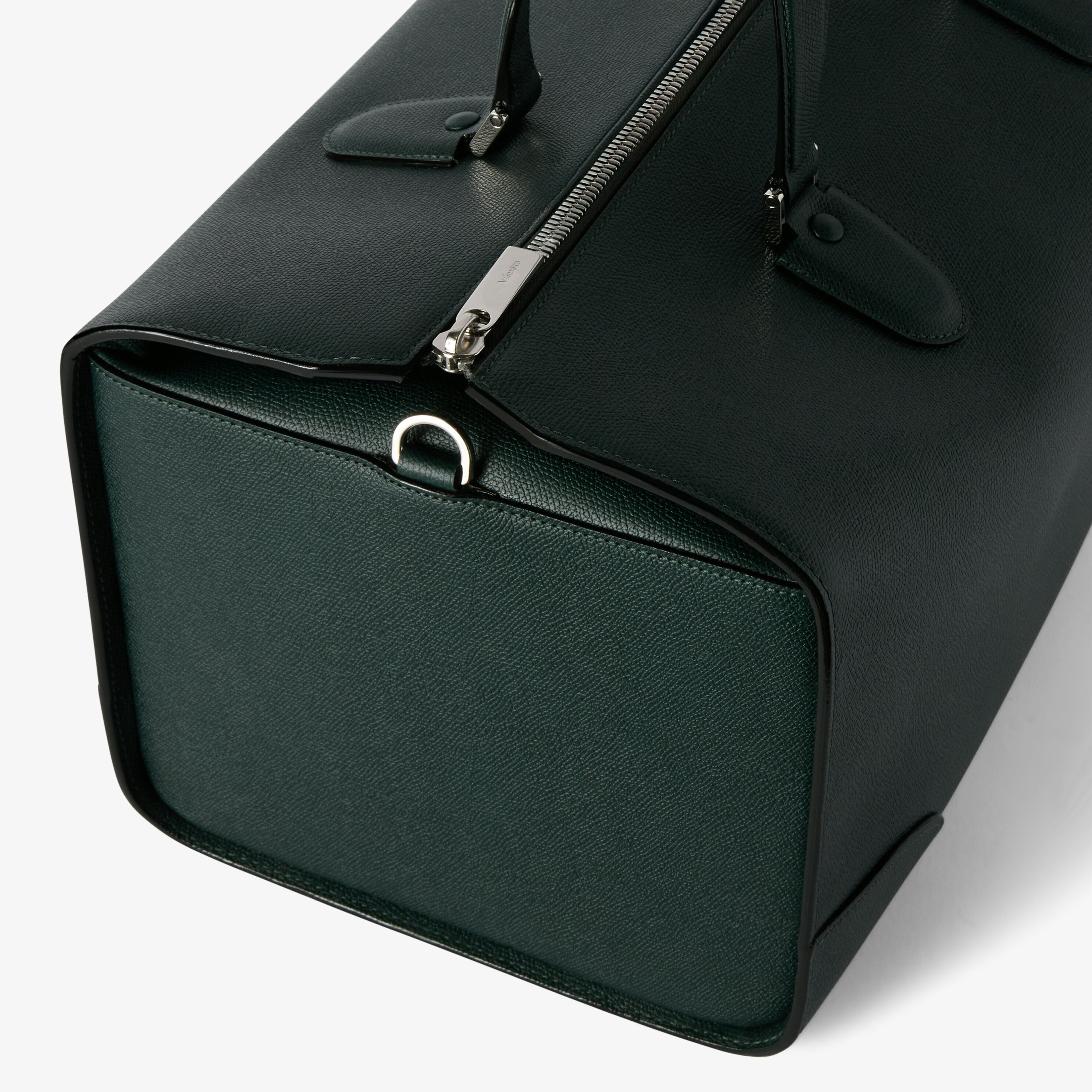 Green Luxury Grained Leather Boston Travel Bag | Valextra Babila