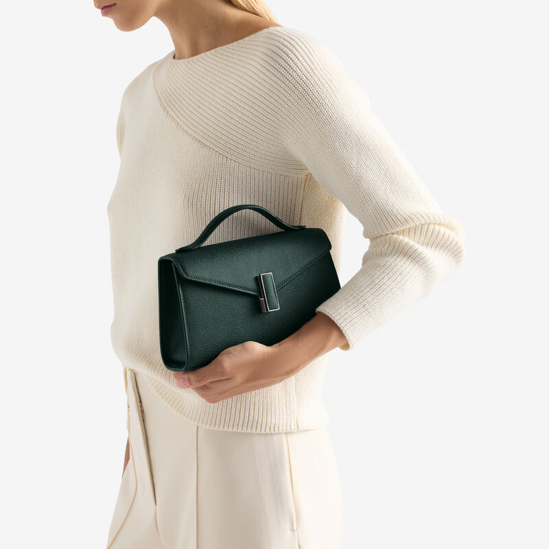 Iside T&igrave;n Top Handle Bag - Valextra Green - Millepunte calf leather - Valextra - 2