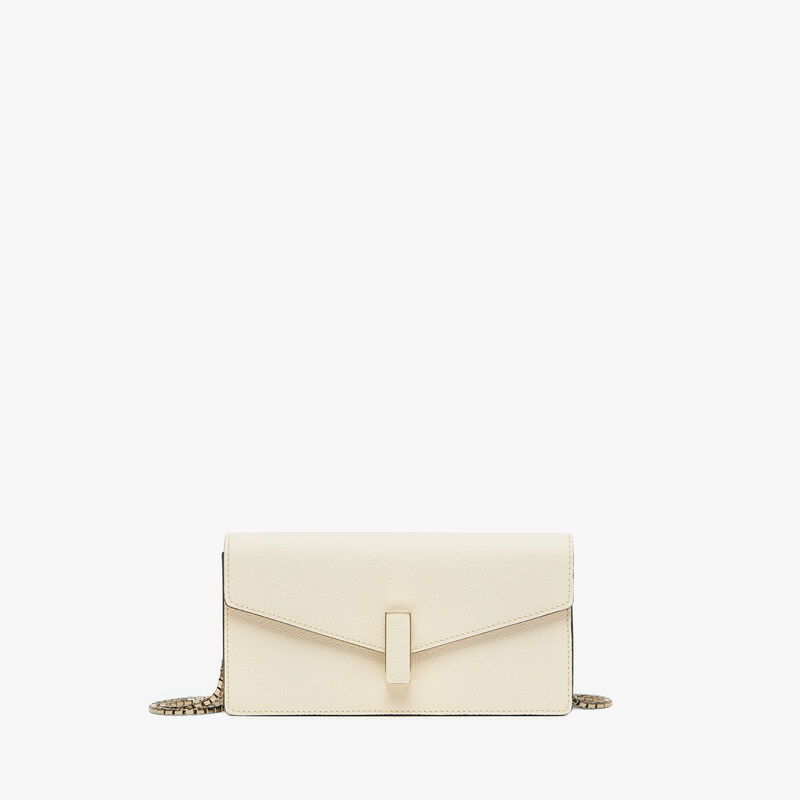 Borsa Clutch Iside - Bianco Pergamena - Pelle di vitello Millepunte - Valextra - 1