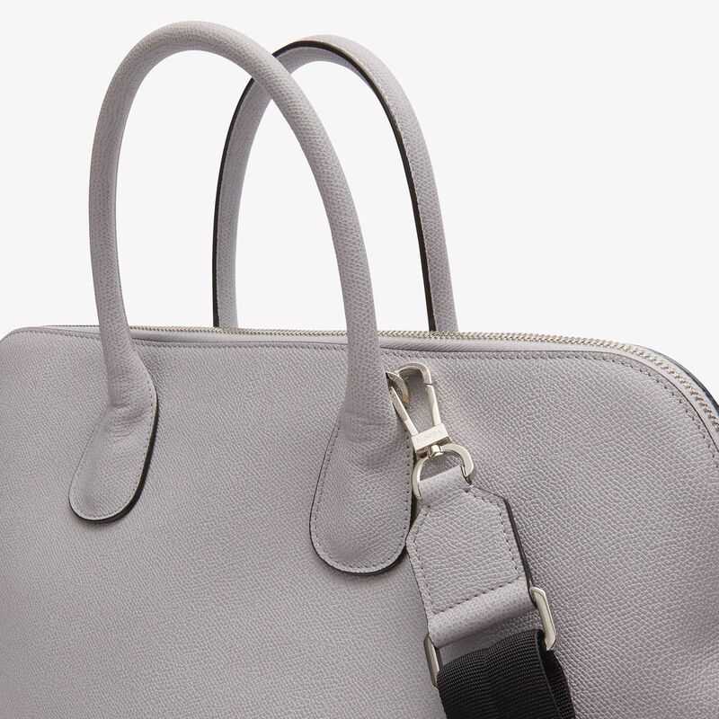 MyLogo Bowling Bag - Stone Grey - Millepunte calf leather - Valextra - 5