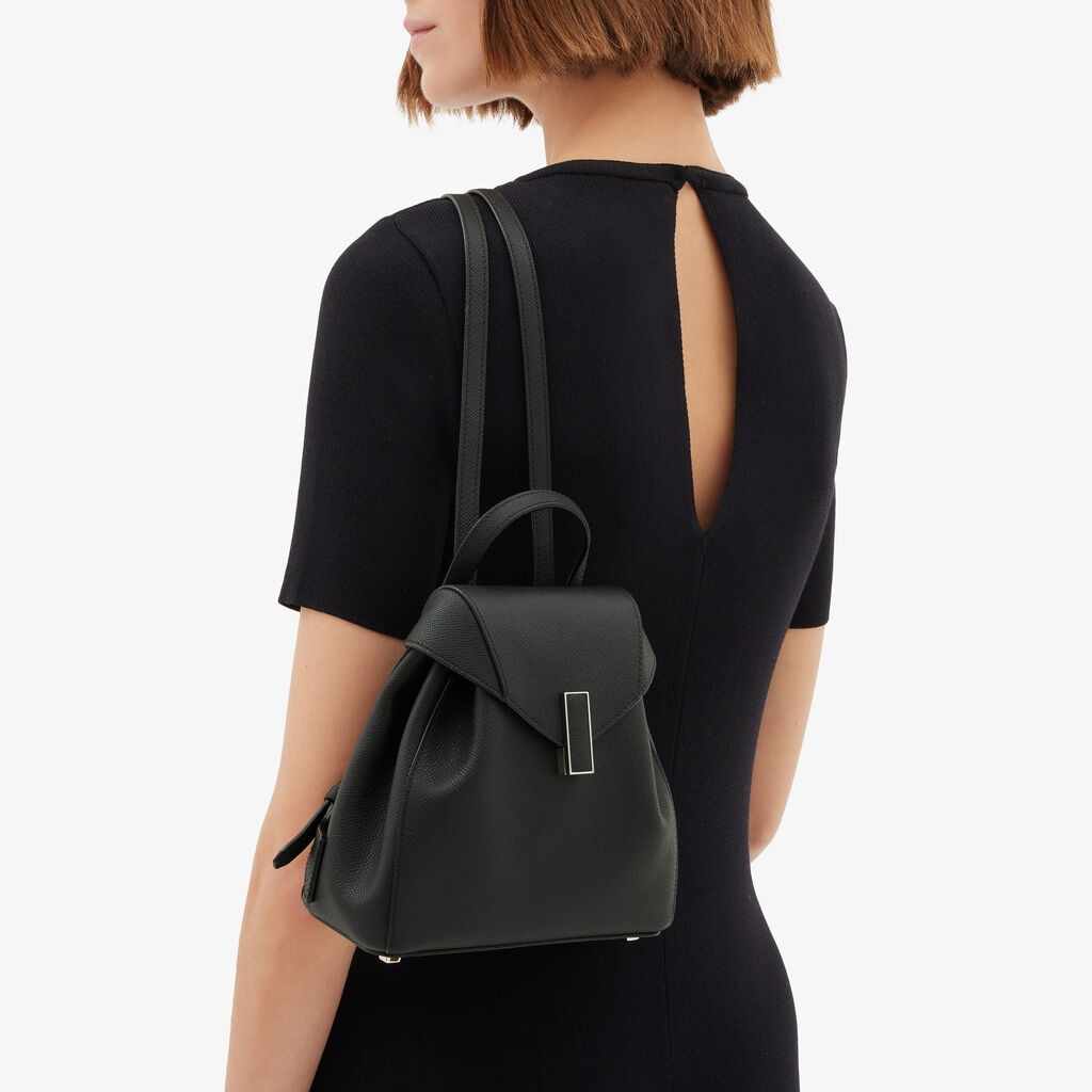 Iside Backpack Mini - Black - Vitello Millepunte Soft - Valextra - 2