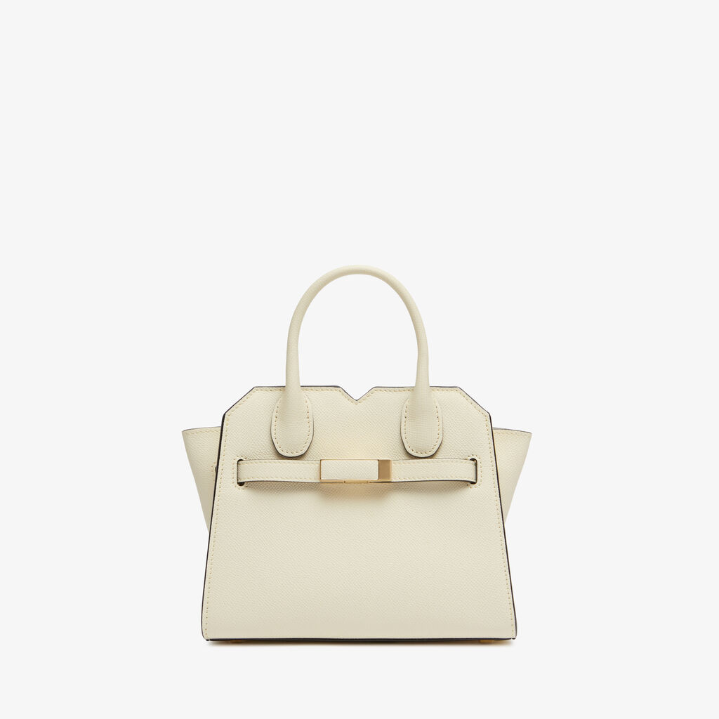 Milano Crossbody Micro Bag - Pergamena White - Vitello Millepunte Soft - Valextra - 1