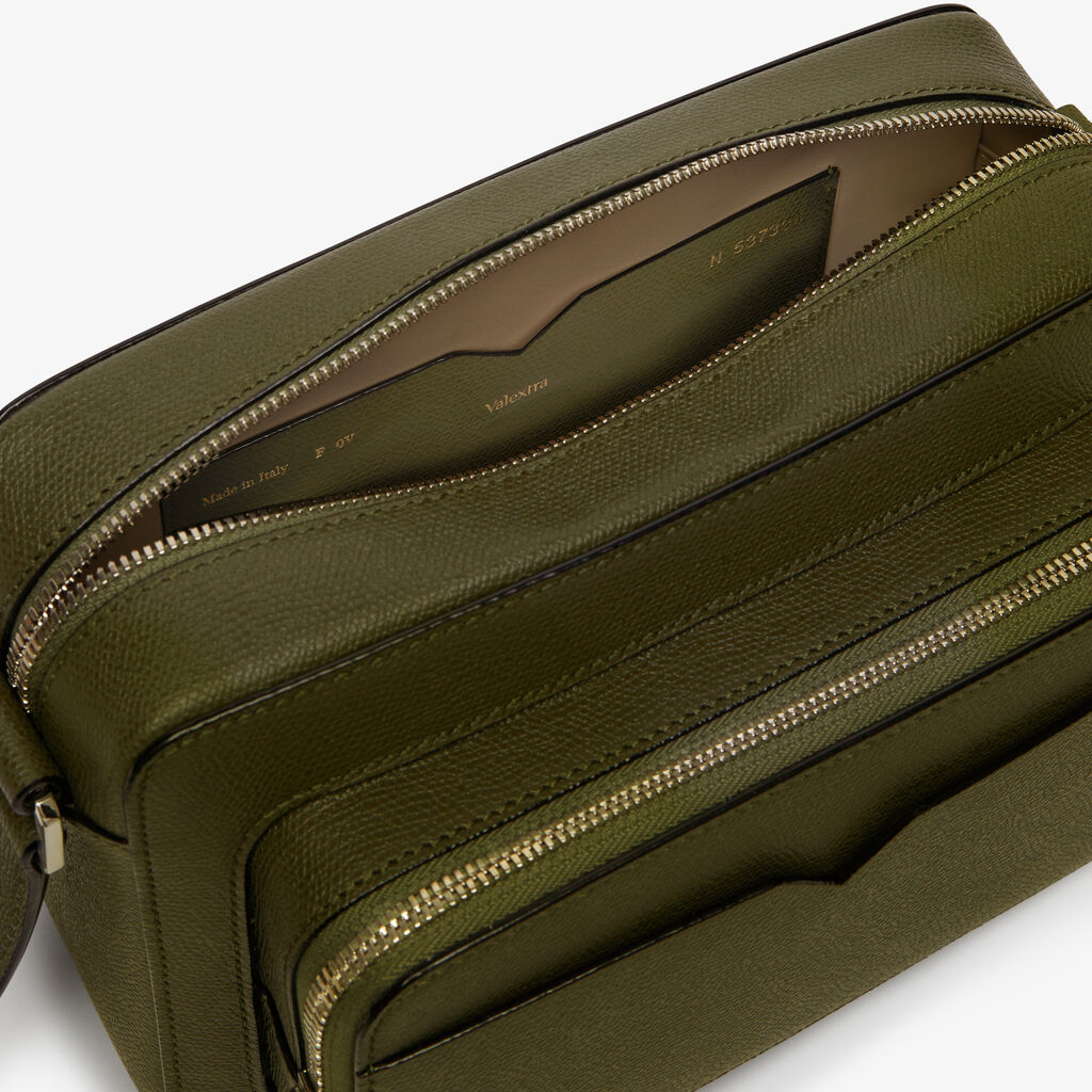 V-Line Reporter Bag - Military Green - Vitello VS - Valextra - 3