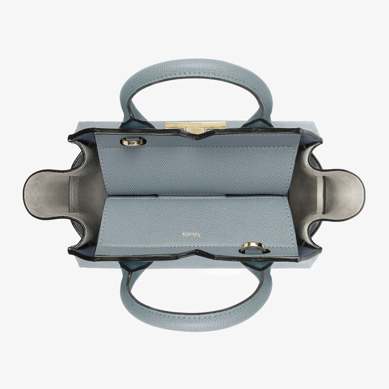 Milano Two Handles Mini Bag - Niagara Blue - Millepunte Soft calf leather - Valextra - 8