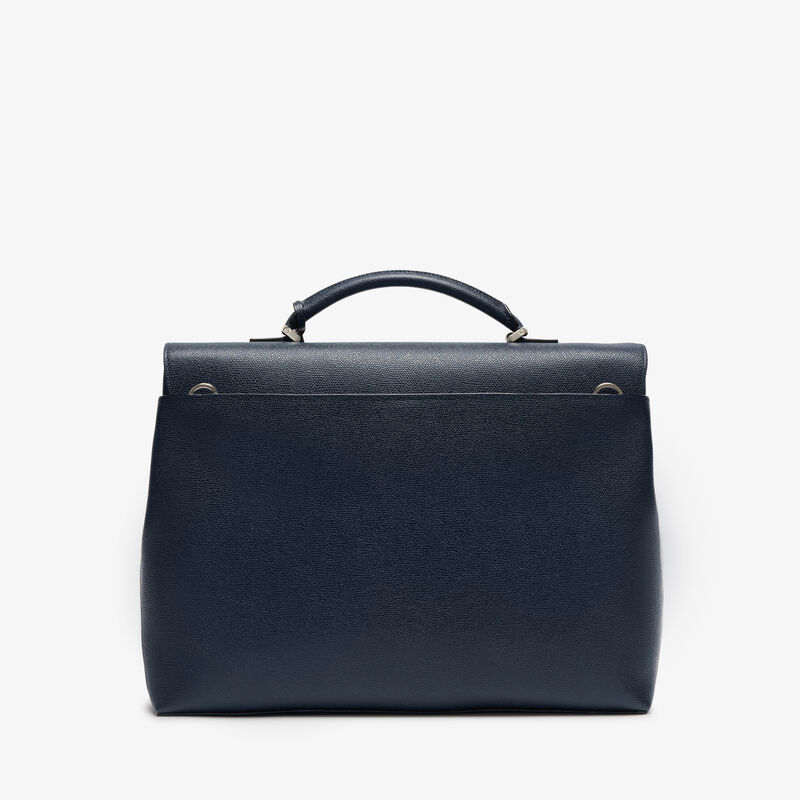 Avietta Briefcase with Flap 24h - Dark Blue - Millepunte calf leather - Valextra - 6